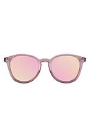 Le Specs Bandwagon 51mm Mirrored Round Sunglasses in Mink at Nordstrom