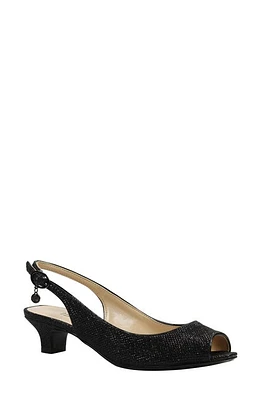 J. Reneé Jenvey Slingback Sandal Black Fabric at Nordstrom,