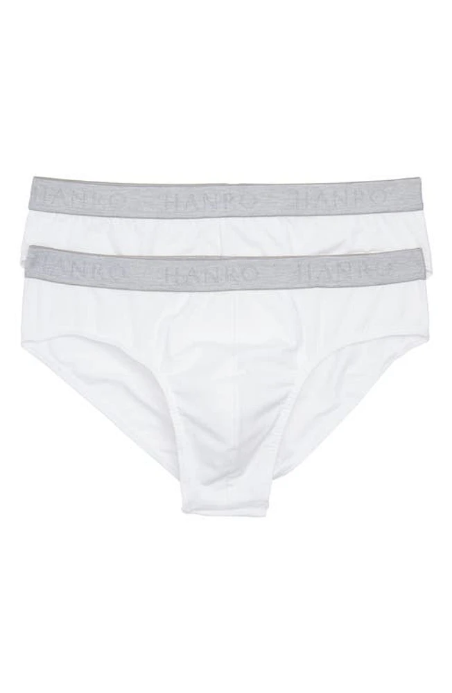 Hanro Cotton Essentials 2-Pack Briefs in White at Nordstrom, Size X-Large