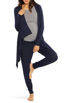 Angel Maternity Maternity/Nursing Cardigan, Tank & Pants Set Navy at Nordstrom,