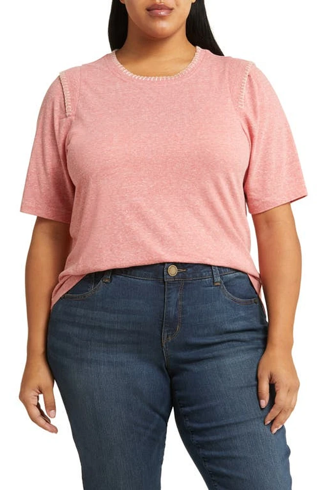 Wit & Wisdom Whipstitch Trim T-Shirt Heather at Nordstrom,