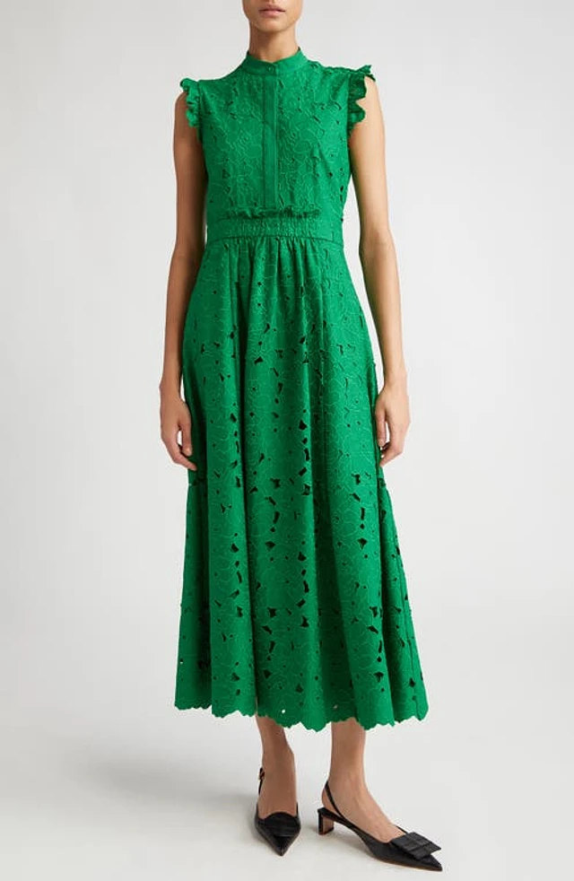 slim fit dress slacks Erdem // Green Lace Mesh Strapless Dress – VSP Consignment main image 1