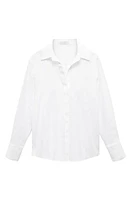 MANGO Button-Up Linen Shirt at Nordstrom,