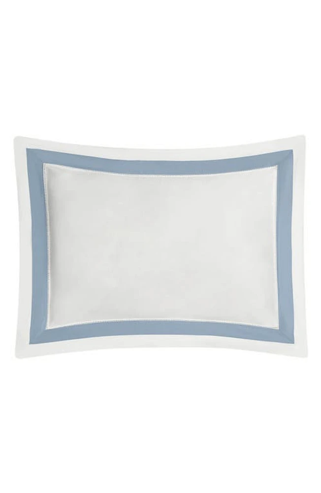 Matouk Ambrose 600 Thread Count Egyptian Cotton Sham in Bone/Hazy Blue at Nordstrom