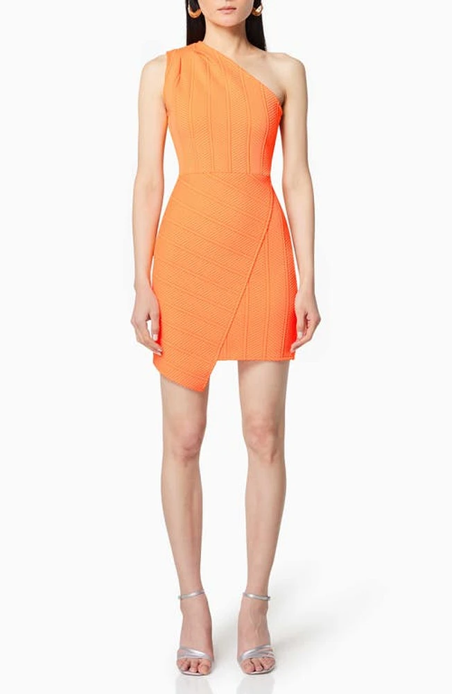 Elliatt Thriving One-Shoulder Minidress Neonorange at Nordstrom,