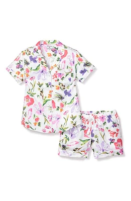 Petite Plume Gardens of Giverny Floral Short Pajamas White at Nordstrom,