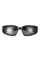 Wisdom Frame 5 Rectangular Sunglasses in Black/Black at Nordstrom