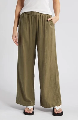 caslon(r) Wide Leg Pull-On Linen Blend Pants at Nordstrom