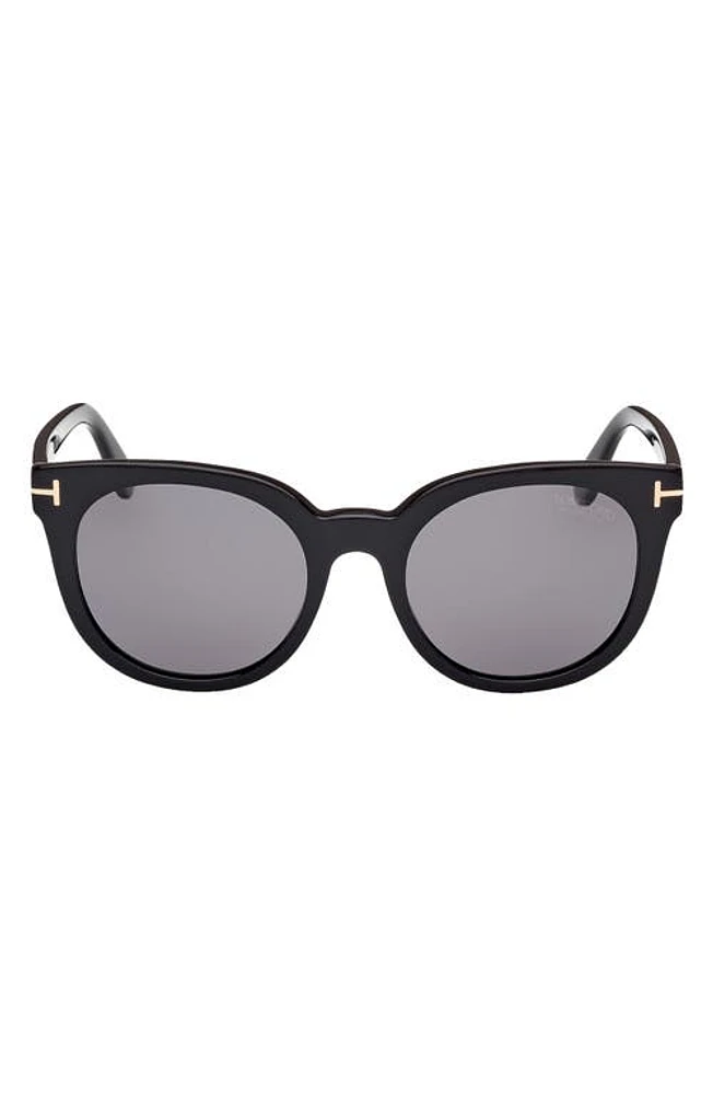 TOM FORD Moira 53mm Polarized Butterfly Sunglasses in Shiny Black /Smoke at Nordstrom