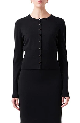 Endless Rose Embellished Button Cardigan Black at Nordstrom,