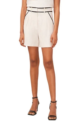 halogen(r) Pleat Front Linen Blend Shorts in Bone at Nordstrom, Size 0