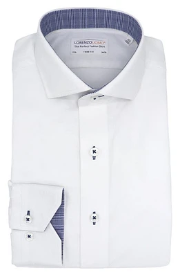 Lorenzo Uomo Trim Fit Cotton Dress Shirt White at Nordstrom,