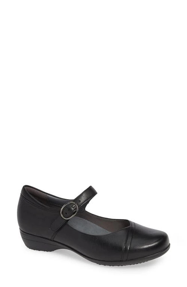 Dansko Fawna Mary Jane Flat Black Milled Leather at Nordstrom,