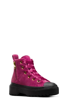 Converse Chuck Taylor All Star Velvet Lug Hi Sneaker in Legend Berry/Black/Black at Nordstrom, Size 3 M