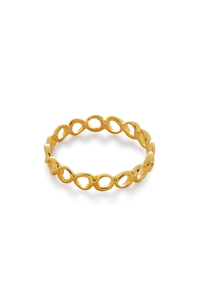 Monica Vinader Nura Open Stacking Ring 18Ct Gold Vermeil at