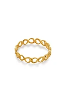 Monica Vinader Nura Open Stacking Ring 18Ct Gold Vermeil at