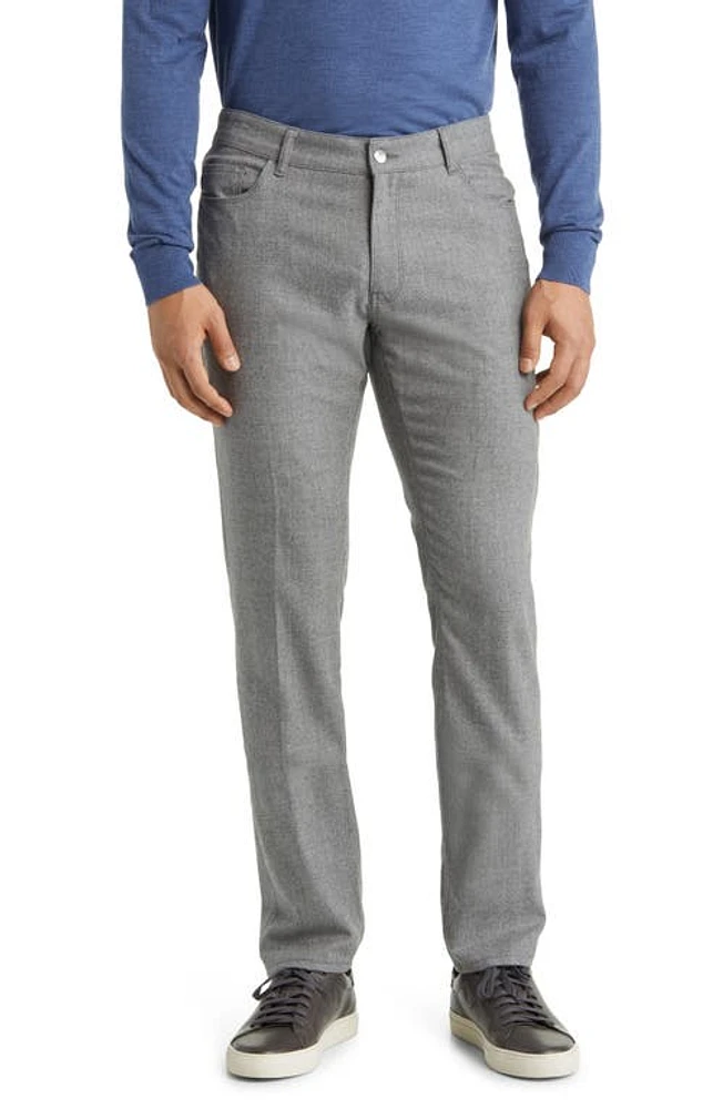 Peter Millar Excursionist Flex Alpine Five-Pocket Wool Pants in Nickel at Nordstrom, Size 30