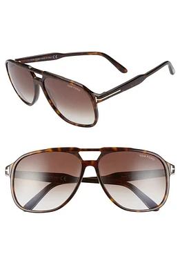 TOM FORD Raoul 62mm Gradient Navigator Sunglasses in Dark Havana/Gradient Roviex at Nordstrom