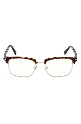 TOM FORD 54mm Browline Blue Light Blocking Glasses in Dark Havana at Nordstrom