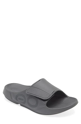 Oofos OOaah Sport Flex Slide Sandal Slate at Nordstrom,