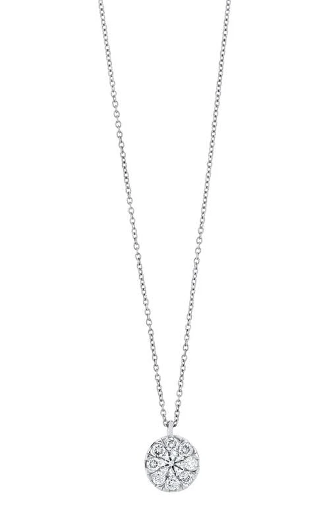 Bony Levy Mika Diamond Cluster Disc Pendant Necklace in 18K White Gold at Nordstrom