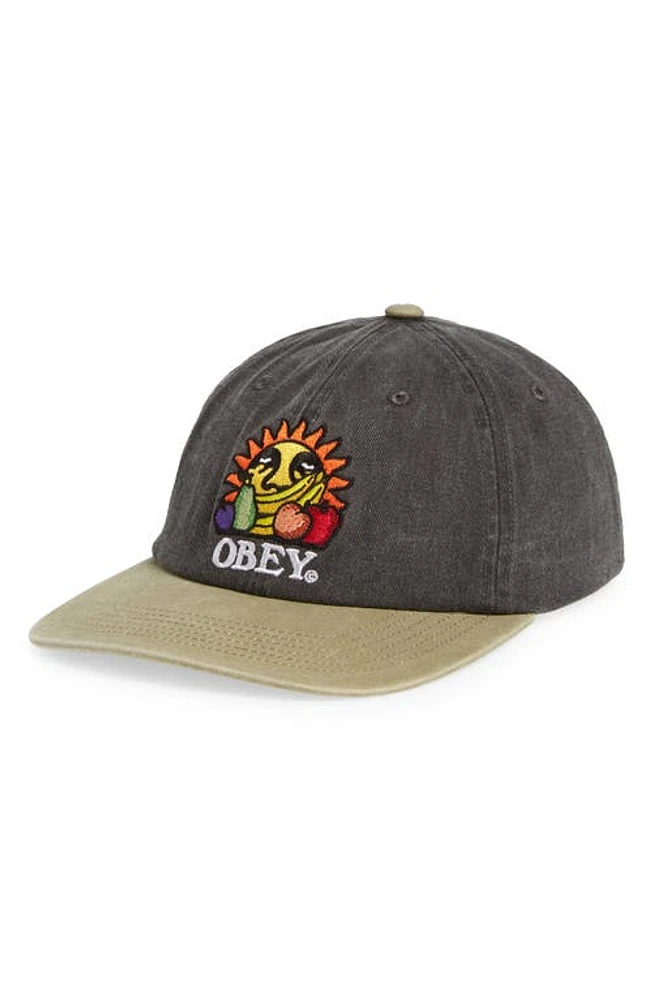 Obey Fruit Snapback Baseball Cap in Pigment Black Multi at Nordstrom