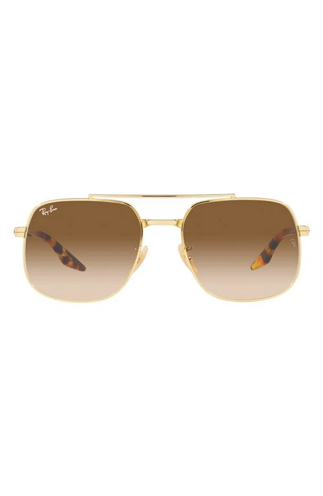 Ray-Ban 56mm Gradient Square Sunglasses in Gold Flash at Nordstrom