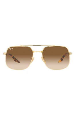 Ray-Ban 56mm Gradient Square Sunglasses in Gold Flash at Nordstrom