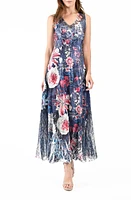 Komarov Lace-Up Back Charmeuse Maxi Dress Stargazer Lily at Nordstrom,