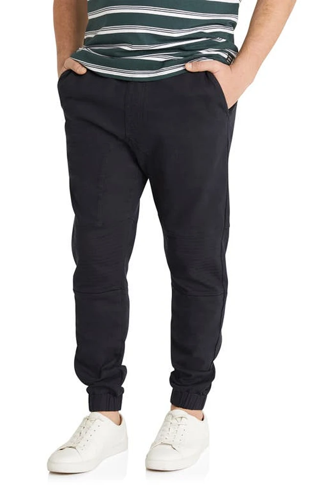 Johnny Bigg Eli Moto Stretch Cotton Joggers Navy at Nordstrom,