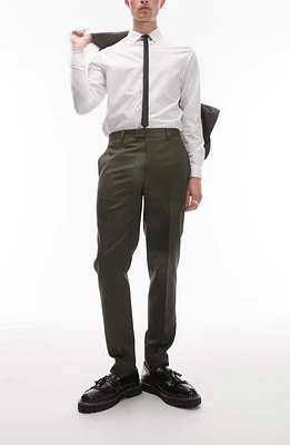 Topman Slim Fit Dress Pants Khaki at Nordstrom, X