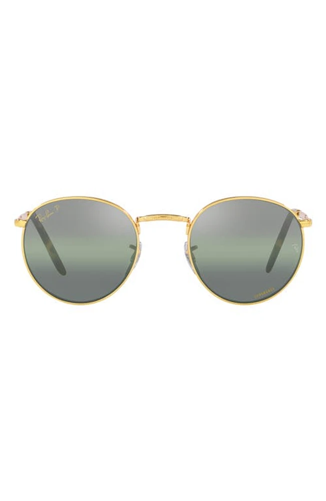 Ray-Ban New Round 53mm Gradient Polarized Phantos Sunglasses in Gold/Green at Nordstrom