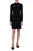 Akris punto Cutout Detail Long Sleeve Knit Dress Black at Nordstrom,