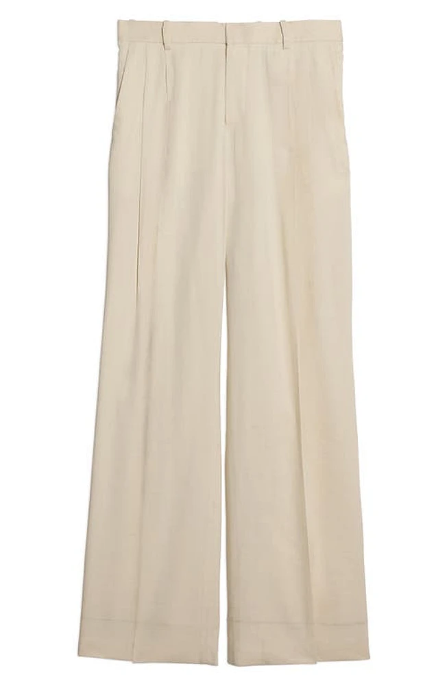 Helmut Lang Double Pleat Linen Blend Pants Summer Sand at Nordstrom,