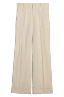 Helmut Lang Double Pleat Linen Blend Pants Summer Sand at Nordstrom,