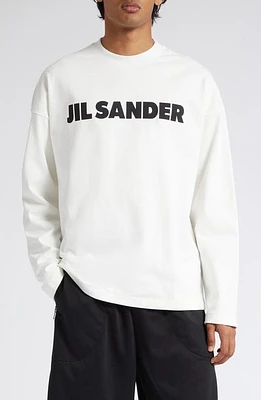 Jil Sander Logo Long Sleeve Graphic T-Shirt Porcelain at Nordstrom,