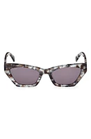 Max Mara 52mm Cat Eye Sunglasses in Coloured Havana/Smoke Mirror at Nordstrom