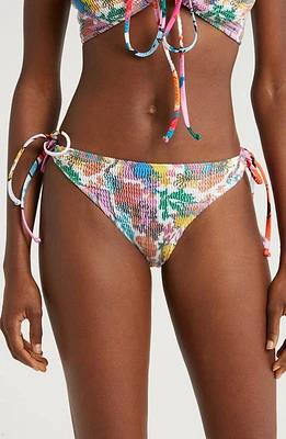 CLEONIE Brook Side Tie Bikini Bottoms in Riviera at Nordstrom