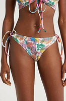 CLEONIE Brook Side Tie Bikini Bottoms in Riviera at Nordstrom