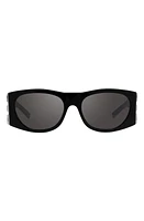 Givenchy 4G 56mm Square Sunglasses in Shiny Black /Smoke Mirror at Nordstrom