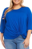 Karen Kane Flare Sleeve Tucked Hem Top in Sapphire Blue at Nordstrom, Size 3X