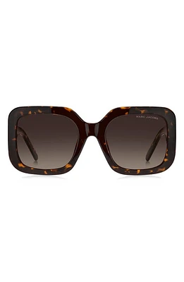 Marc Jacobs 53mm Gradient Polarized Square Sunglasses in Havana/Brown Gradient at Nordstrom