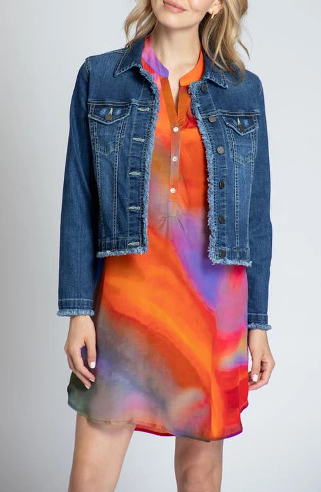 APNY Frayed Denim Jacket Indigo at Nordstrom,