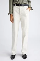 Nili Lotan Eliot Boy Cotton Twill Pants in Stone at Nordstrom, Size 10