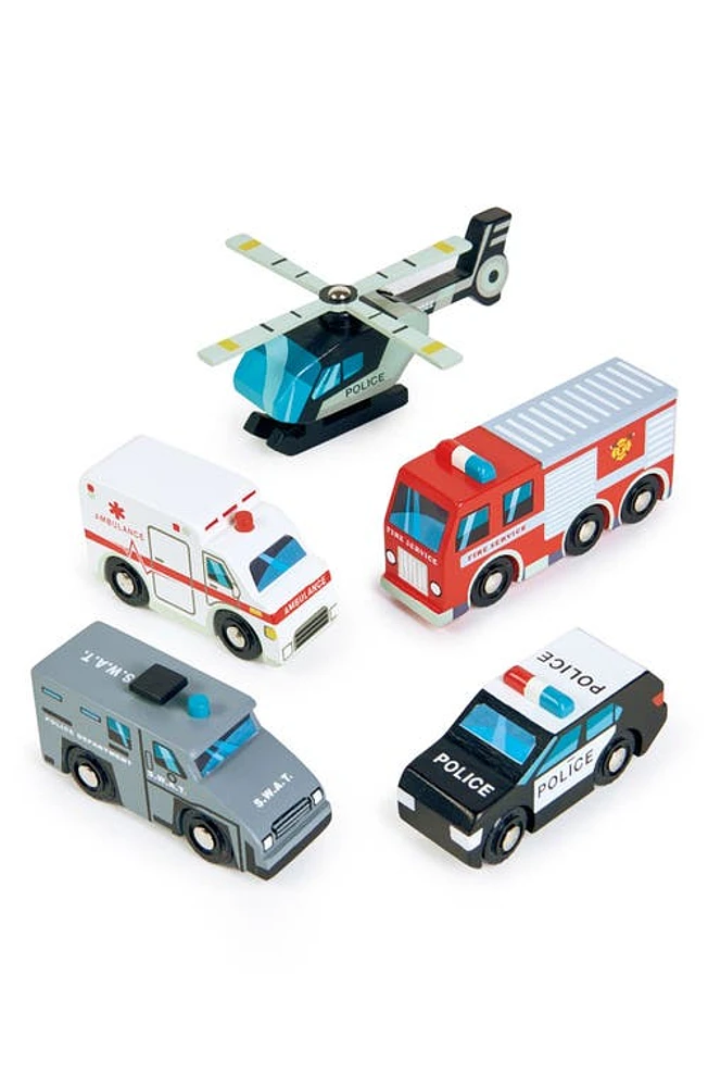 Tender Leaf Toys Emergency Vehicle Wooden Toy Set in Multi at Nordstrom