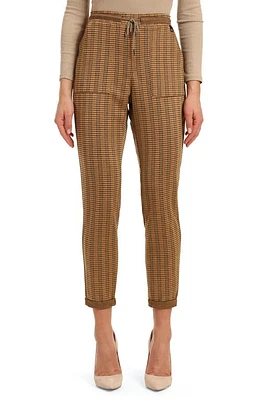 Mavi Jeans Checked High Waist Crop Pants Orange at Nordstrom,