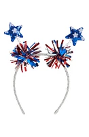 Capelli New York Kids' Sequin Star & Pom Headband in Americana at Nordstrom