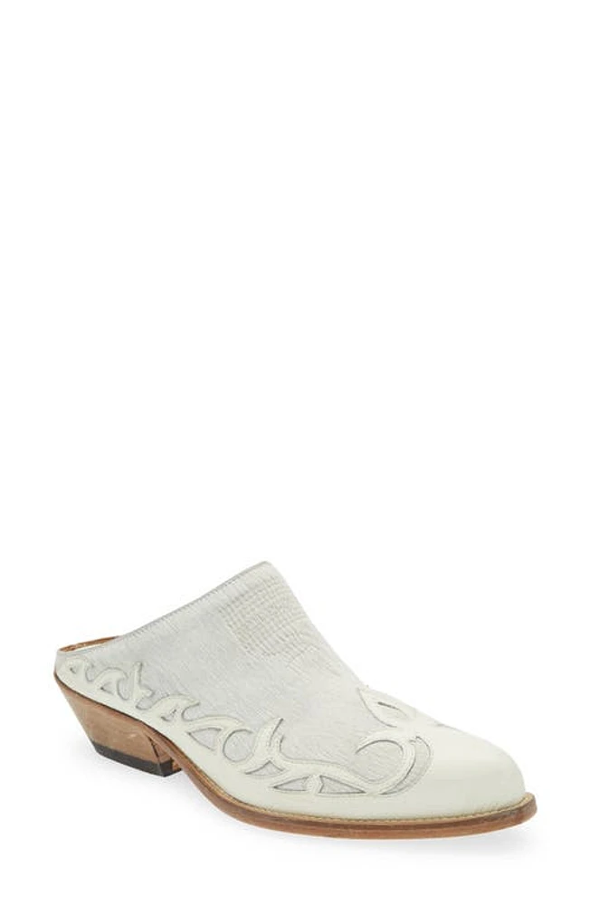 Golden Goose Santiago Sabot Genuine Calf Hair Western Mule White at Nordstrom,