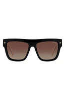 Carrera Eyewear 55mm Flat Top Sunglasses in Black White/Brown Polar at Nordstrom