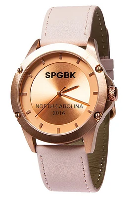 SPGBK Watches Elizabeth Leather Strap Watch, 44mm in Rose Gold at Nordstrom